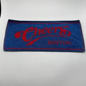 Cheers‎ Boston Bar Towel Blue Red Retro Collectible Souvenir